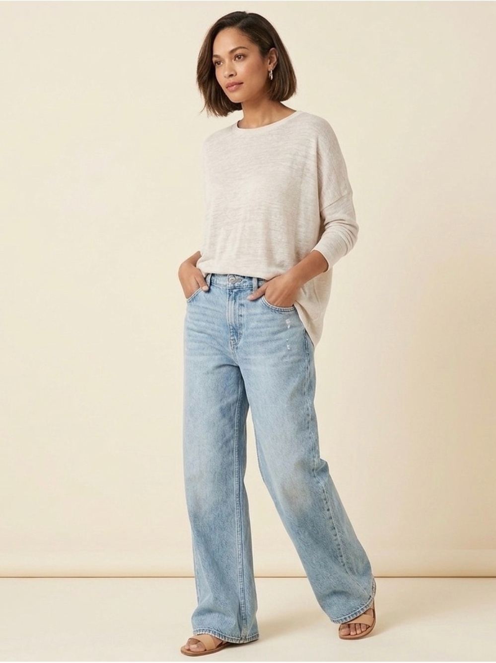 Dori | Crewneck Stretchy Relaxed Lightweight Long Sleeve Stretchy Shirt